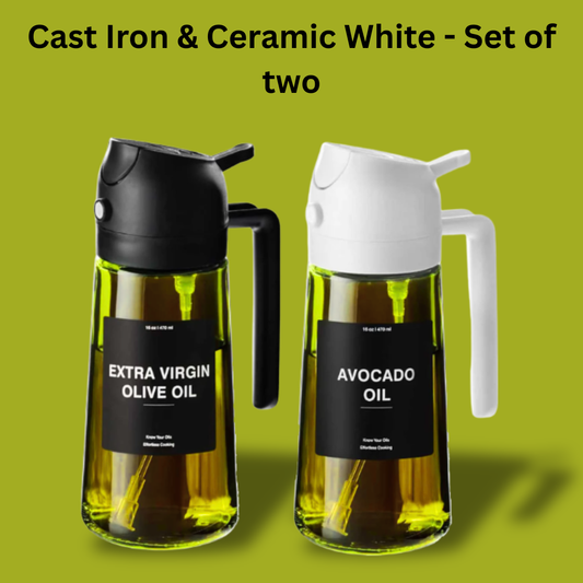 Cast Iron & Ceramic White - Set of 2